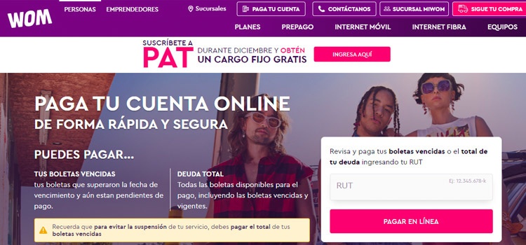 Pagar WOM en línea